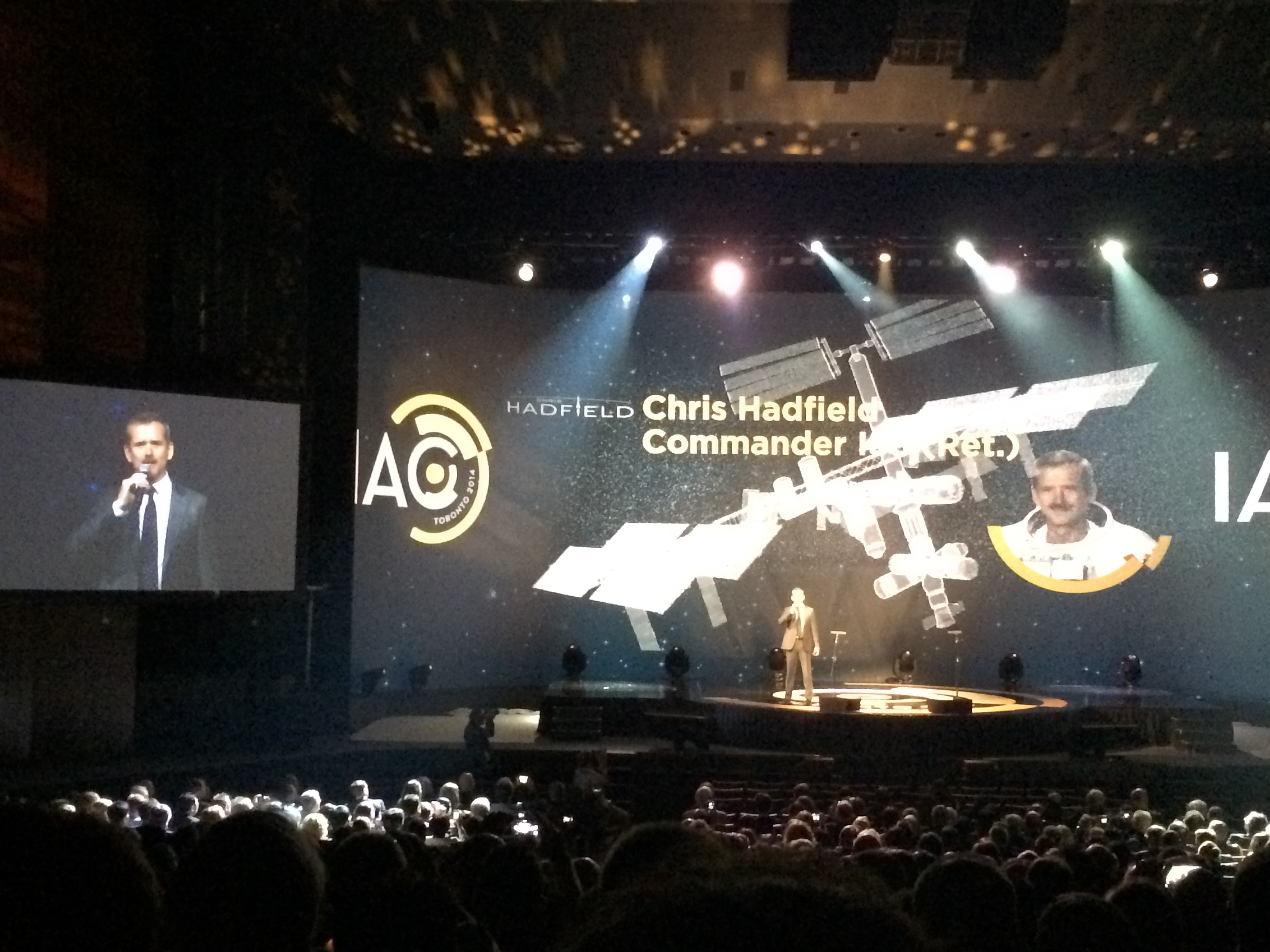 Chris Hadfield speaking at IAC 2014 Opening Ceremony
