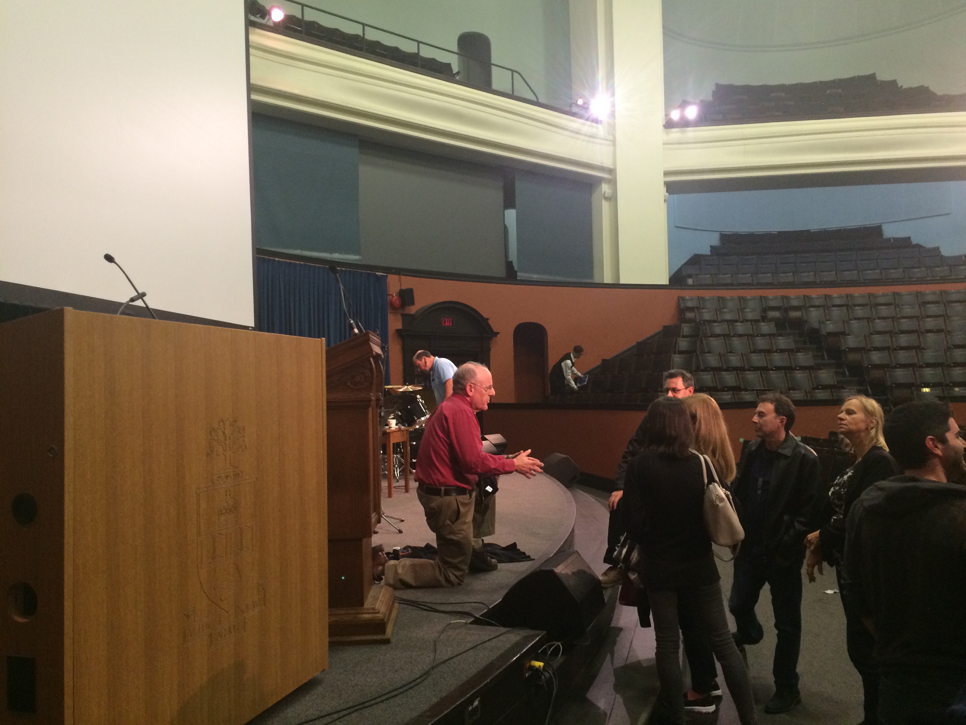 Matt Kaplan speaking with attendees after the taping of the show