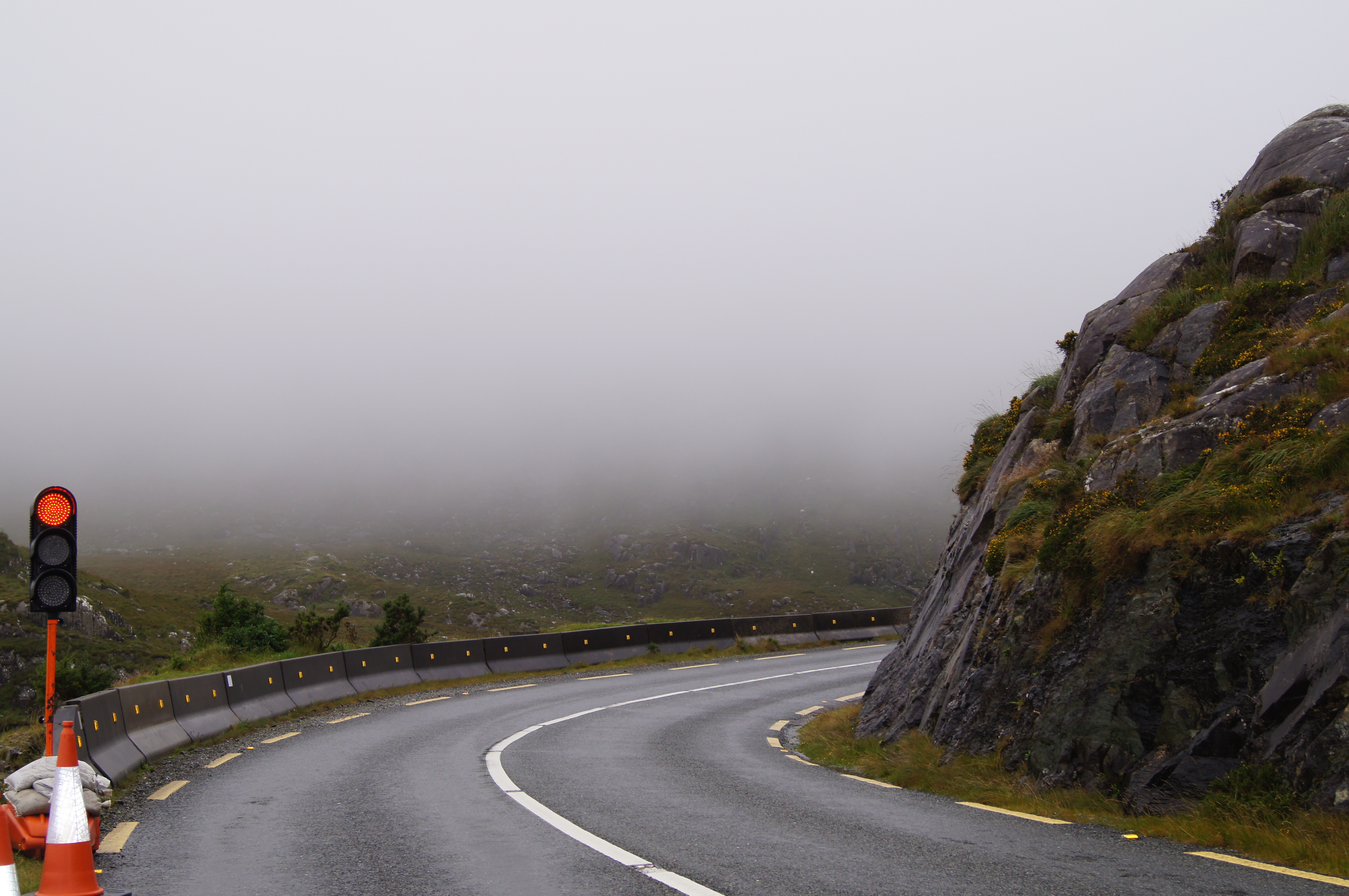 Roadworks and mist on Ring of Kerry